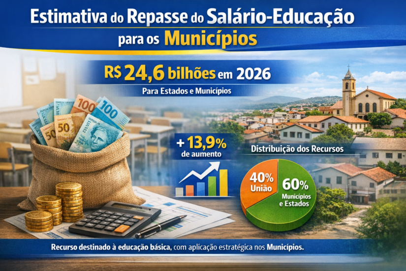 DIVULGADA A ESTIMATIVA DO REPASSE DO SALÁRIO-EDUCAÇÃO 2026